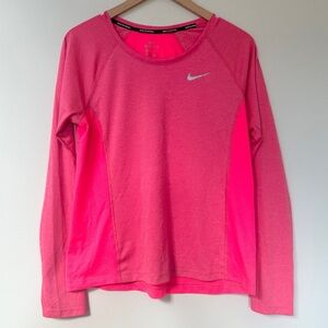 Nike Dri-FIT Running Long Sleeve Pink Shirt Athletic Top